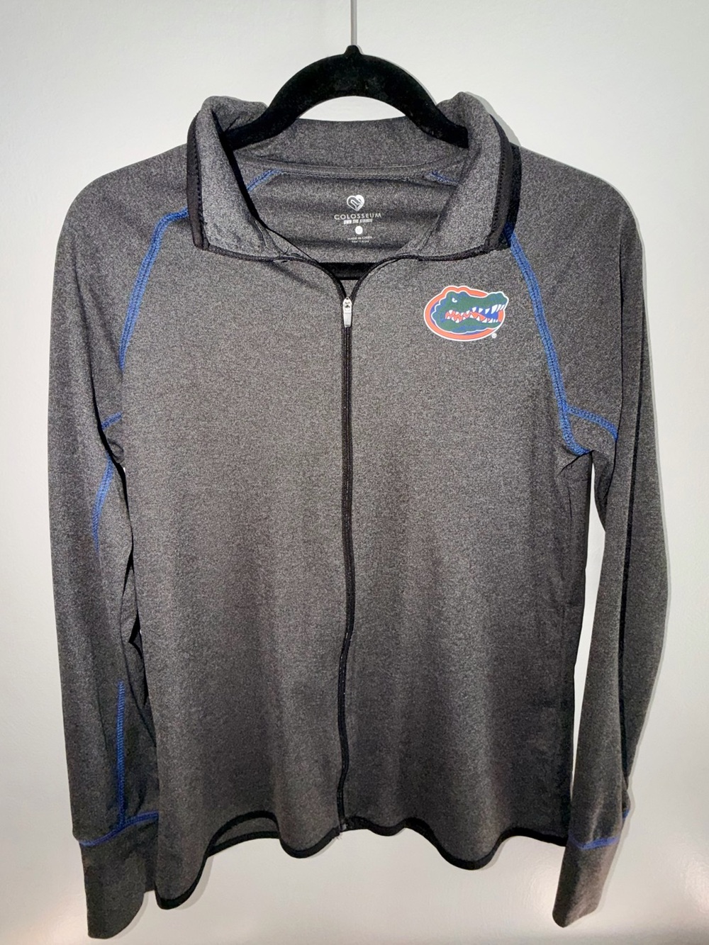 Gray Full-Zip Florida Gators Jacket with Blue Accents